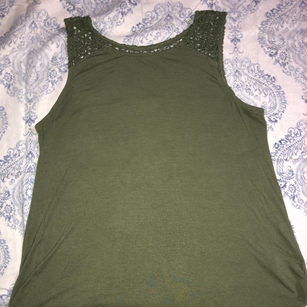 Green Floral Tank Top
